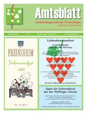 Verbandsgemeinde Freinsheim - Urlaubsregion Freinsheim