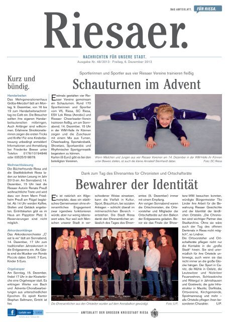 Ausgabe vom 06.12.2013 (pdf, 5418KB) - Riesa