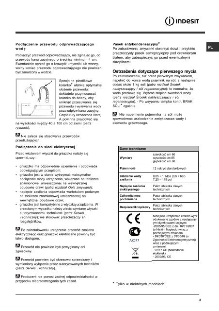 Instrukcja obs³ugi - Indesit