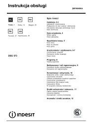 Instrukcja obs³ugi - Indesit