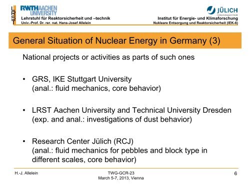 German Contribution to Item 2 of the Agenda “Status of ... - IAEA