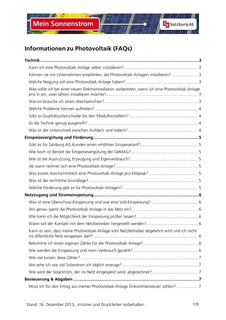 Infos Photovoltaik PDF | 174 KB - Salzburg AG