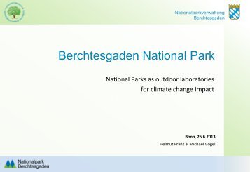 National Parks as outdoor laboratories for climate change impact