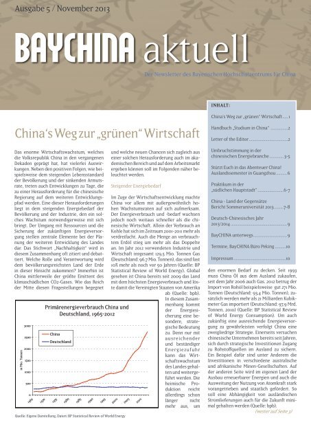 China's Weg zur „grünen“ Wirtschaft - BayCHINA