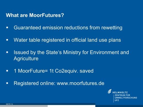 MoorFutures–Financing peatland rewetting in Mecklenburg-Western ...