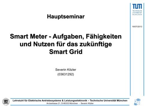 Smart Meter - EAL Lehrstuhl für Elektrische Antriebssysteme und ...