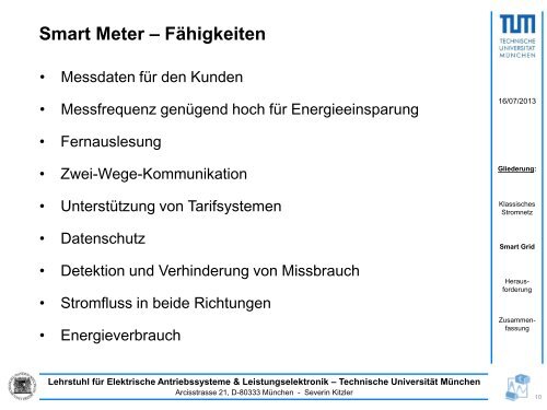 Smart Meter - EAL Lehrstuhl für Elektrische Antriebssysteme und ...