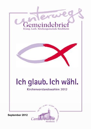 Gemeindeversammlung am Sonntag, 7. Oktober - Cantate-Kirche