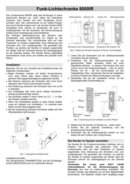 Funk-Lichtschranke 8000IR - Indexa