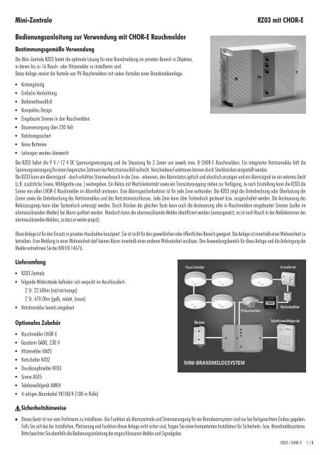Mini-Zentrale Bedienungsanleitung zur Verwendung mit ... - Indexa