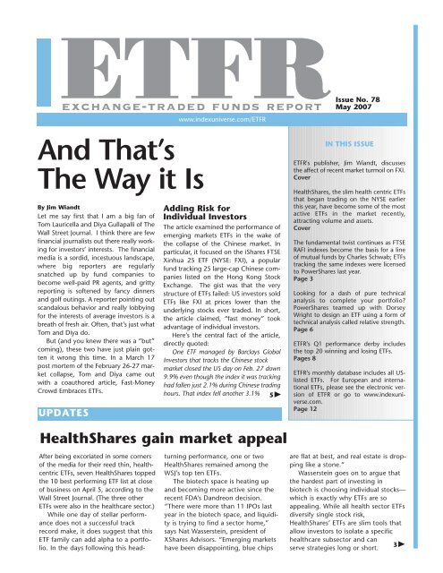 ETFR's - IndexUniverse.com