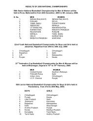 Results for the year 2005-06 - Basketball Federation of India