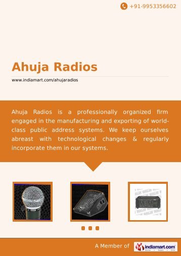 Ahuja Radios, New Delhi - Manufacturer & Exporter of ... - IndiaMART