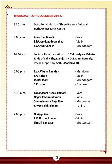 Schedule - Indian Heritage