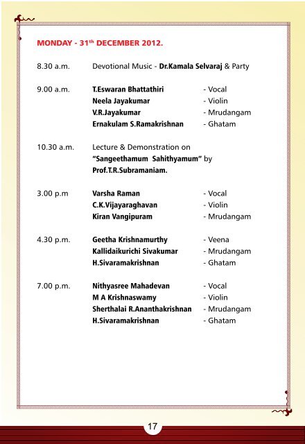 Schedule - Indian Heritage