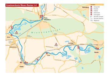 GewÃ¤sserkarte Weser-Routen 1+2 - Indian Summer Kanutouren