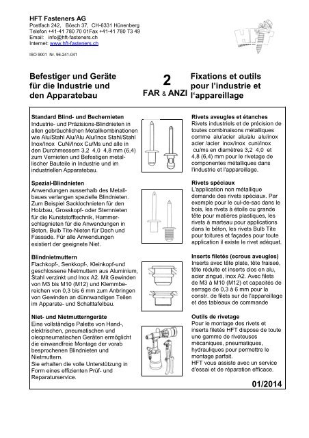 und Metall Fassadenbau (PDF/3MB) - HFT Fasteners AG