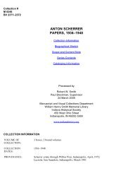 ANTON SCHERRER PAPERS, 1936-1948 - Indiana Historical Society