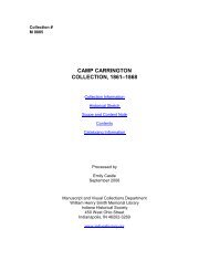 Camp Carrington Collection, 1861-1868 - Indiana Historical Society