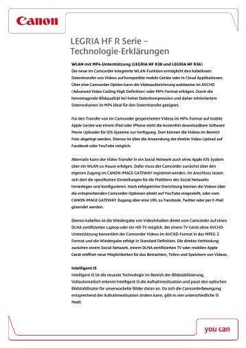 Technologie-Erklärungen [PDF, 171 KB] - Canon Deutschland