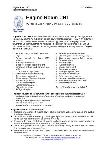 Engine Room CBT - Indian Maritime College