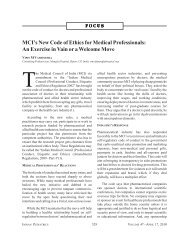 MCI's New Code of Ethics for Medical Professionals: An ... - medIND