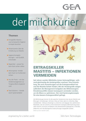 Lesen Sie alles rund um das Thema Mastitis in dem neuen