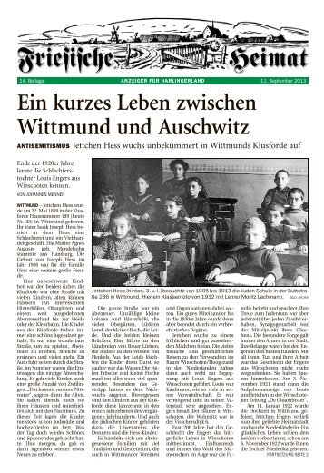 AH_S11_Friesische Heimat_20130911 - Anzeiger für Harlingerland