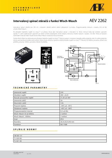 AEV 2262 IntervalovÃ½ spÃ­naÄ stÄraÄÅ¯ s funkcÃ­ Wisch-Wasch