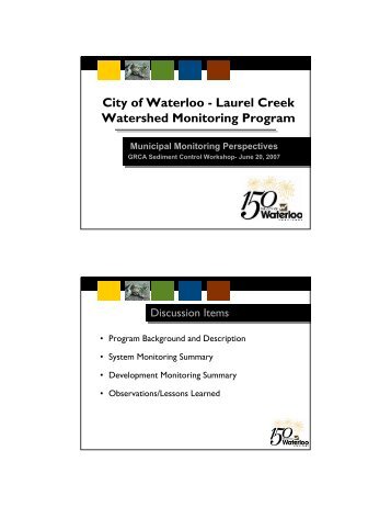 City of Waterloo - Laurel Creek Watershed Monitoring Program
