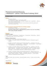 Themenzusammenfassung «fit4future» Lehrer-Info-Event Frühling ...