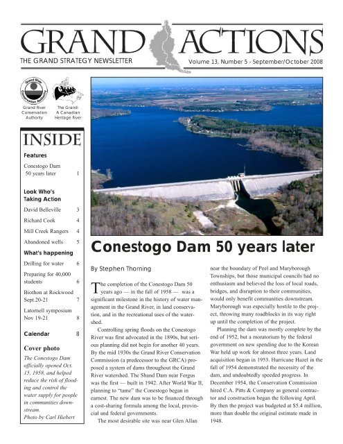 Conestogo Dam 50 years later - Grand River Conservation Authority