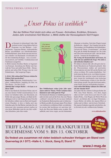 Das Magazin für Lesben - L-Mag