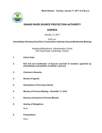 Agenda - Grand River Conservation Authority