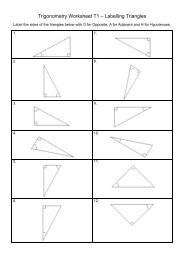 ~ Trigonometry Worksheet T3 Calculating Sides ~ Trigonometry Worksheet T3 Calculating Sides
