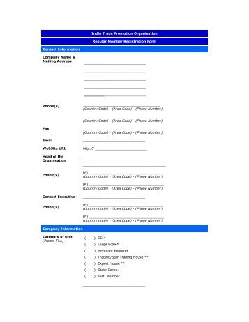India Trade Promotion Organisation Regular Member Registration ...