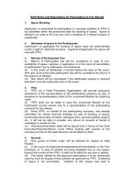 Rules & Regulation - India Trade Promotion Organisation