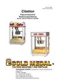 Popcornmaschine Citation #2001EX Unimaxx ... - Candyman Gmbh