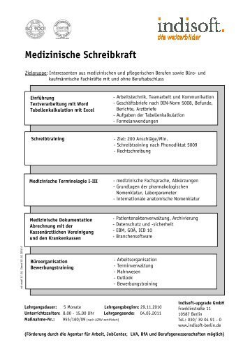 Medizinische Schreibkraft - Indisoft