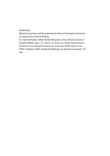 Sonderdruck Rhetorical questions and the grammaticalization of ...