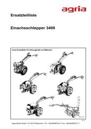 Einachsschlepper 3400 Ersatzteilliste - agria