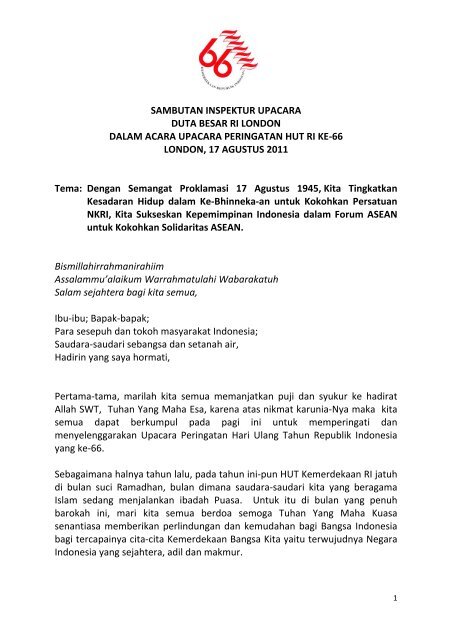 Sambutan Untuk Acara Ulang Tahun Dengan