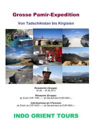 Von Tadschikistan bis Kirgisien - Indo Orient Tours