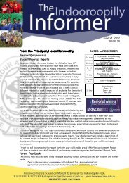 Newsletter June 21, 2012 Issue 20 - Indooroopilly State School