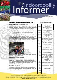 Newsletter May 26, 2011 Issue 16 - Indooroopilly State School ...