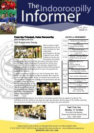 Newsletter October 13, 2011 Issue 31 - Indooroopilly State School ...