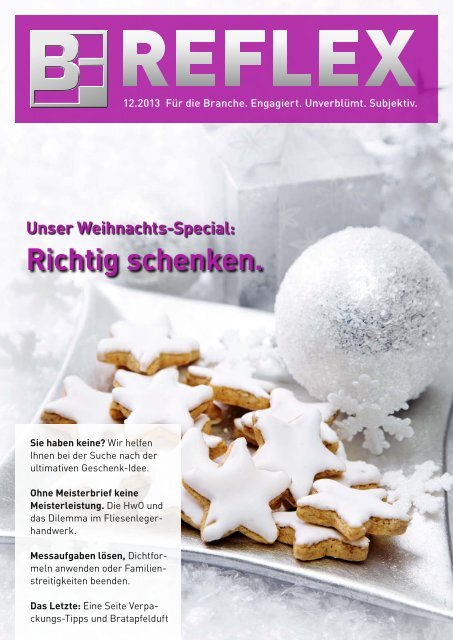 BF.REFLEX Ausgabe 12/13 downloaden - Bergmann & Franz