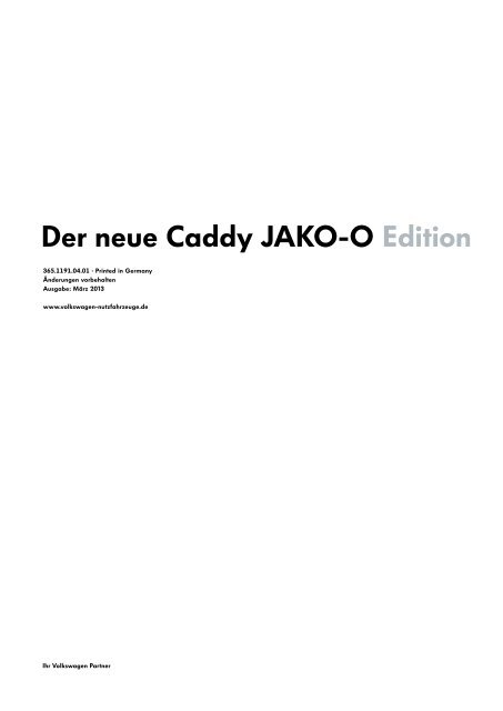 Der neue Caddy JAKO-O Edition