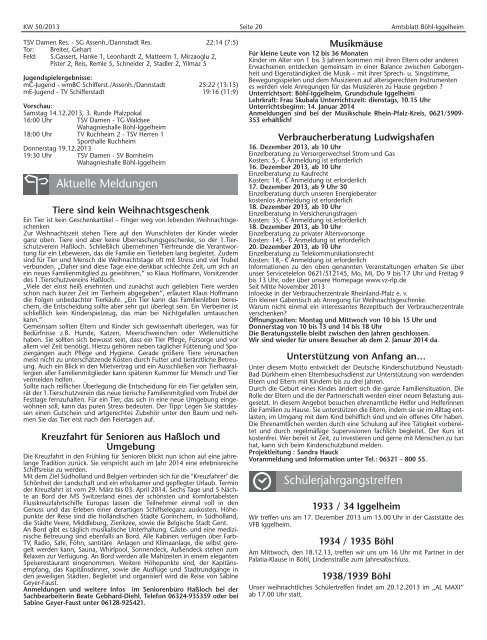 Amtsblatt vom 12.12.2013 (KW 50) - Gemeinde Böhl-Iggelheim
