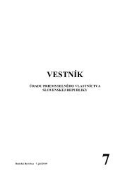 VESTNÃK - Ãrad priemyselnÃ©ho vlastnÃ­ctva SR